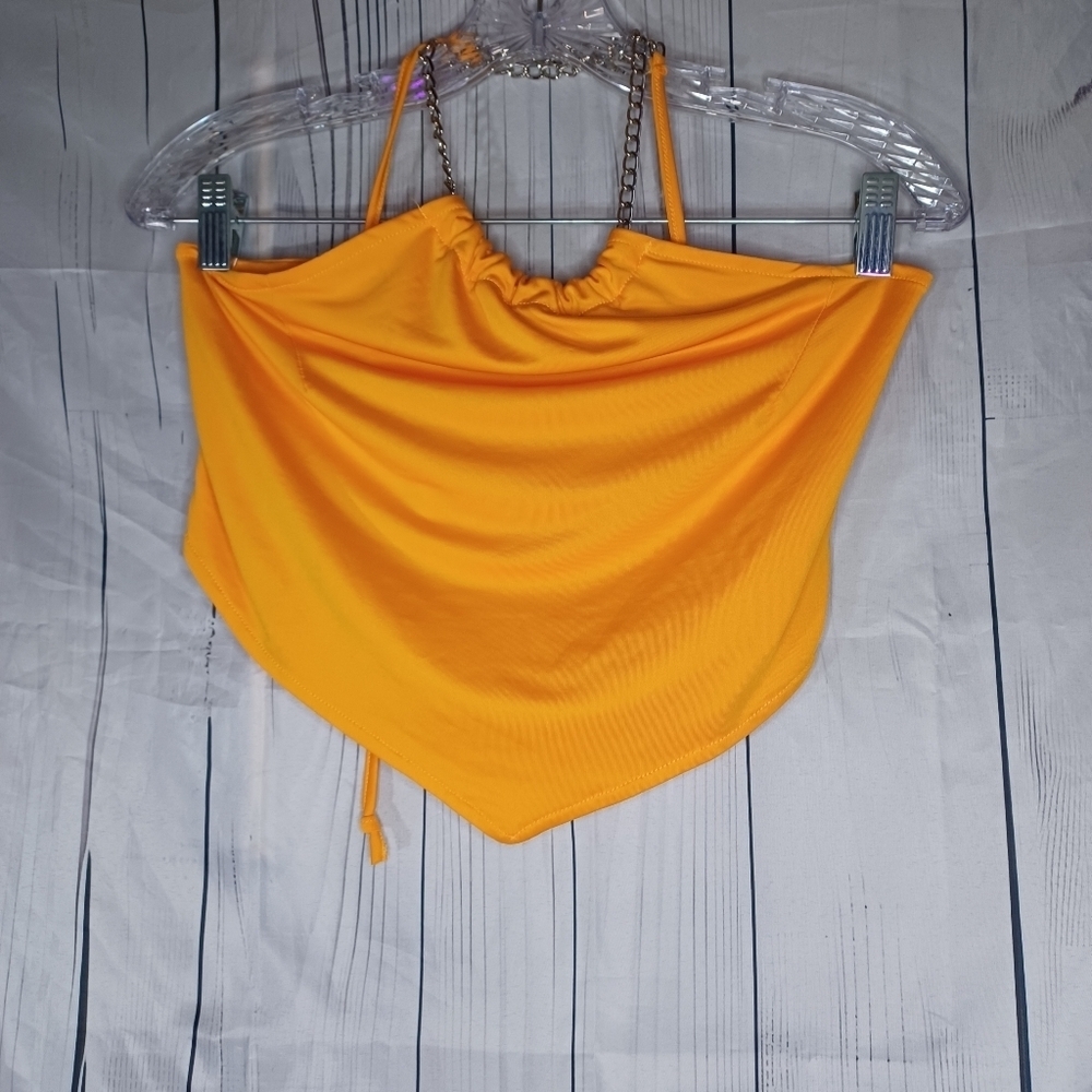 Heart & Hips Yellow Chain Strap Women's Top NWT